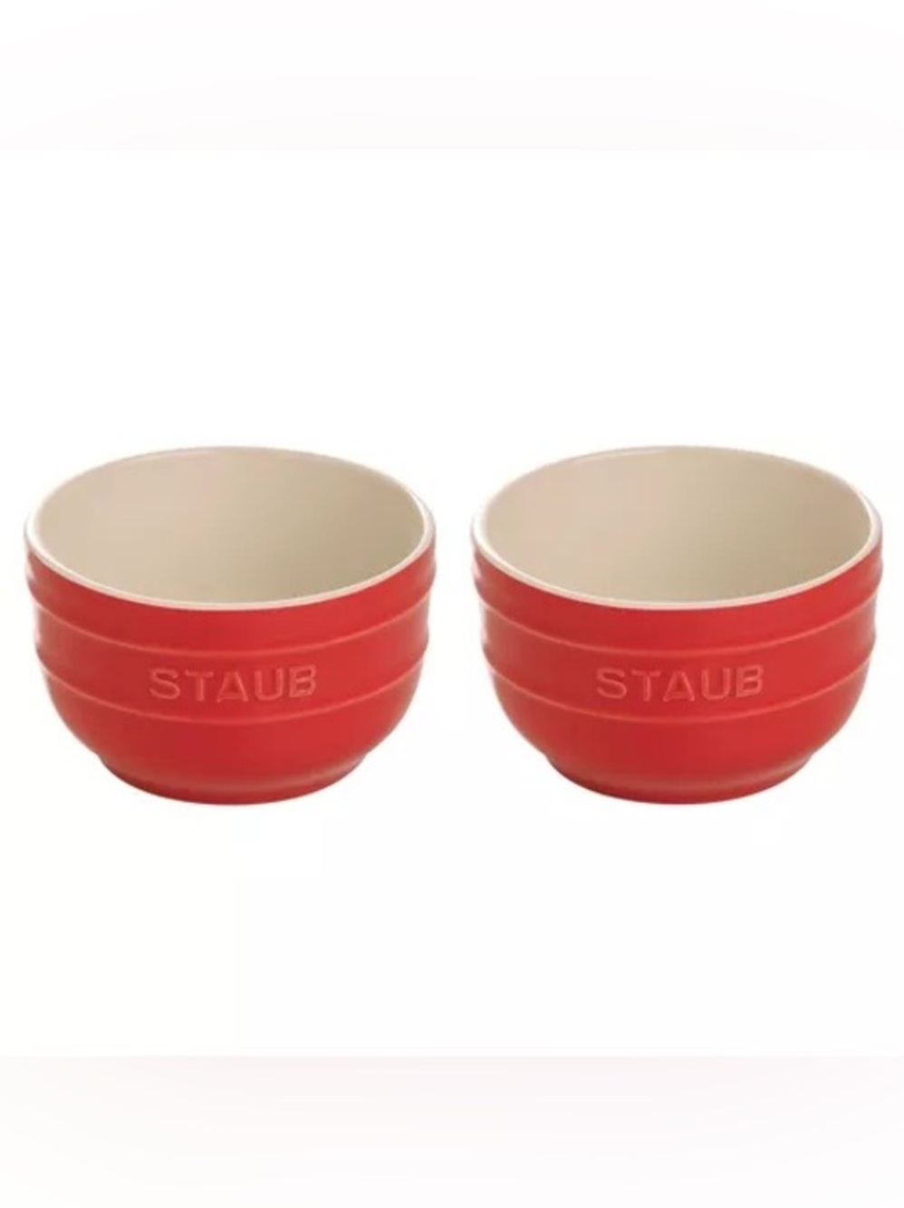 NEW Staub Red Ceramic Prep Bowls — Pair